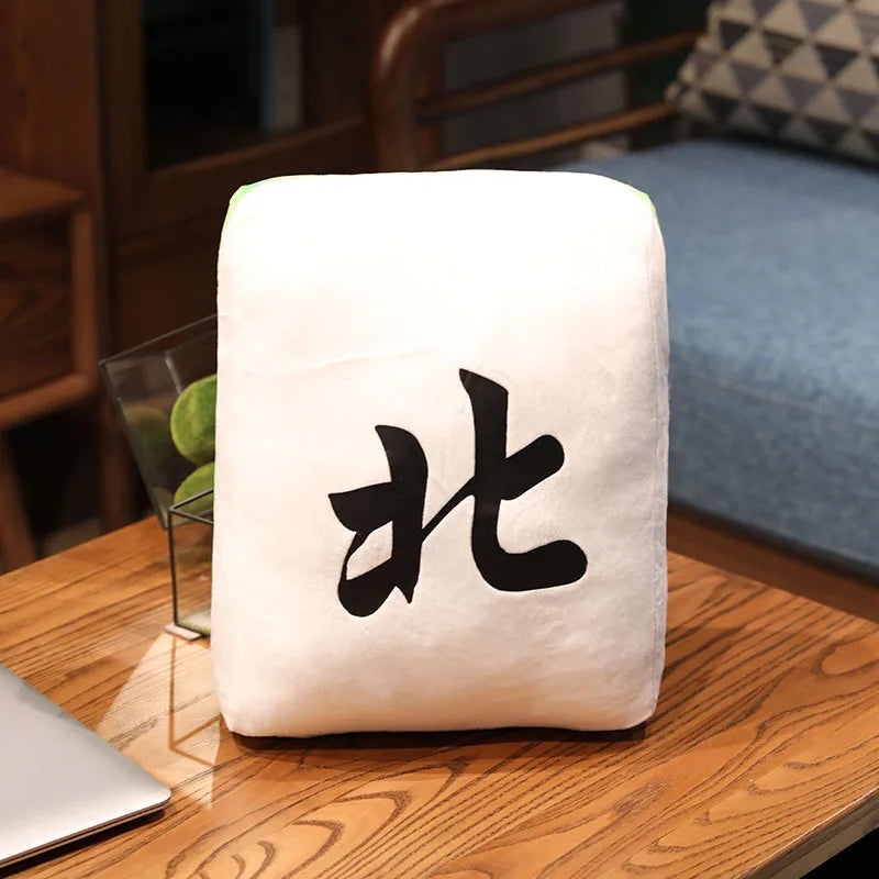 Hot 1pc Creative Mahjong Pillow Cushion Chinese Plush Toy Car Chair Backrest Mahjong Dice Funny Nap Pillow Sofa Home Decor Gift