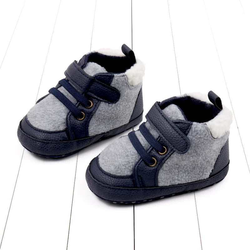 2025 Year New High-Top Trendy Fuzzy Shoes With Soft Rubber Sole Baby Shoes Baby Size Shoes Toddler Shoes Casual Walking Shoes