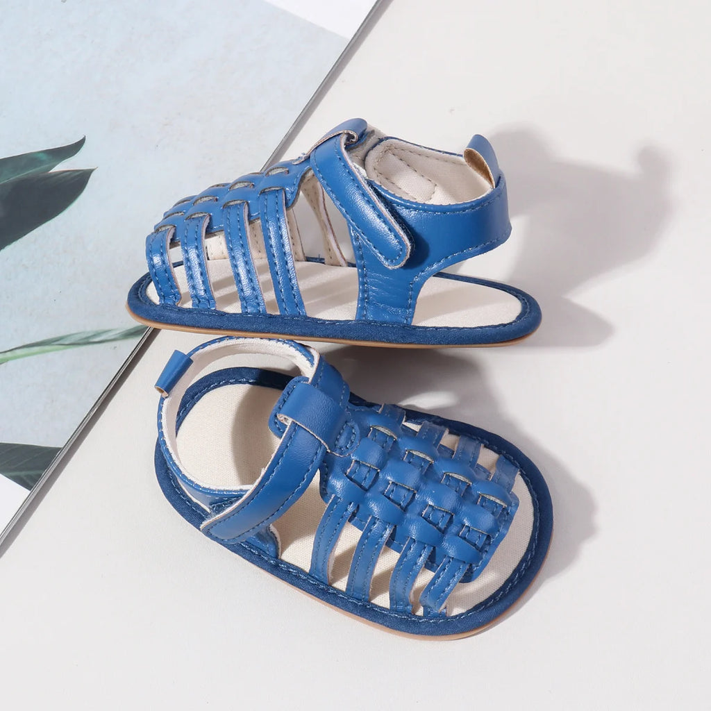New Baby Sandals For 0-2 Years Old Boys And Girls Leather Surface And Rubber Sole Anti-slip Shoes Baby Indoor Walking Shoes