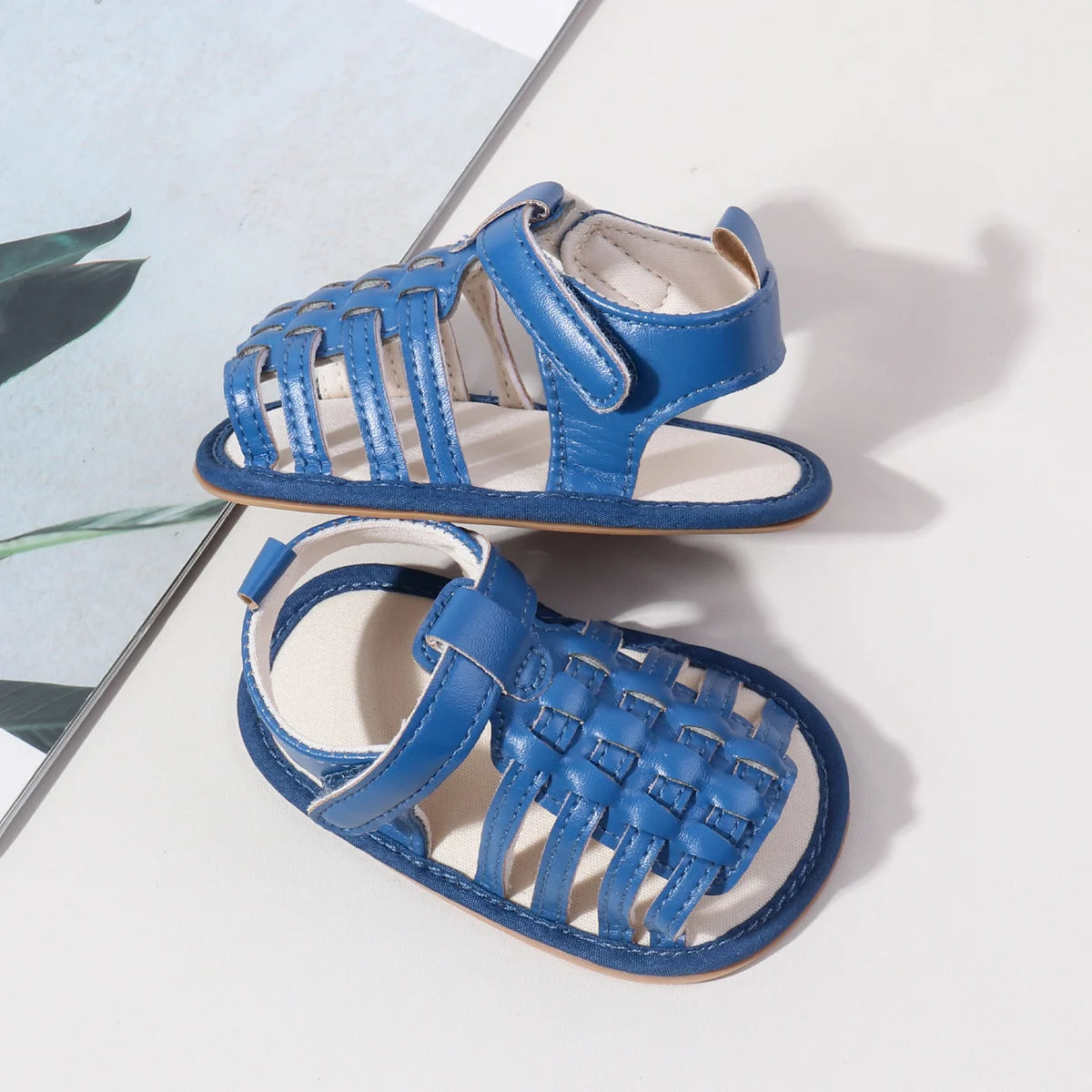 New Baby Sandals For 0-2 Years Old Boys And Girls Leather Surface And Rubber Sole Anti-slip Shoes Baby Indoor Walking Shoes