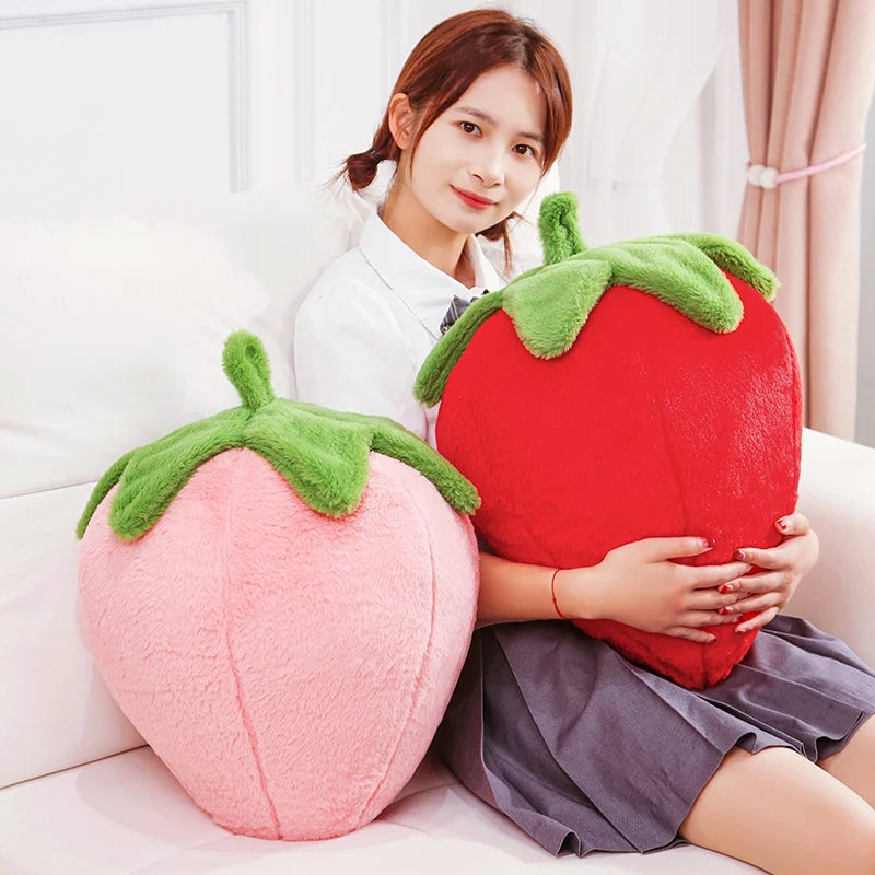 1pc 23/35cm Strawberry Pillow Plush Toy Handmade Doll Cartoon Anime Cute Cushion Home Decoration Children's Birthday Gift Toy