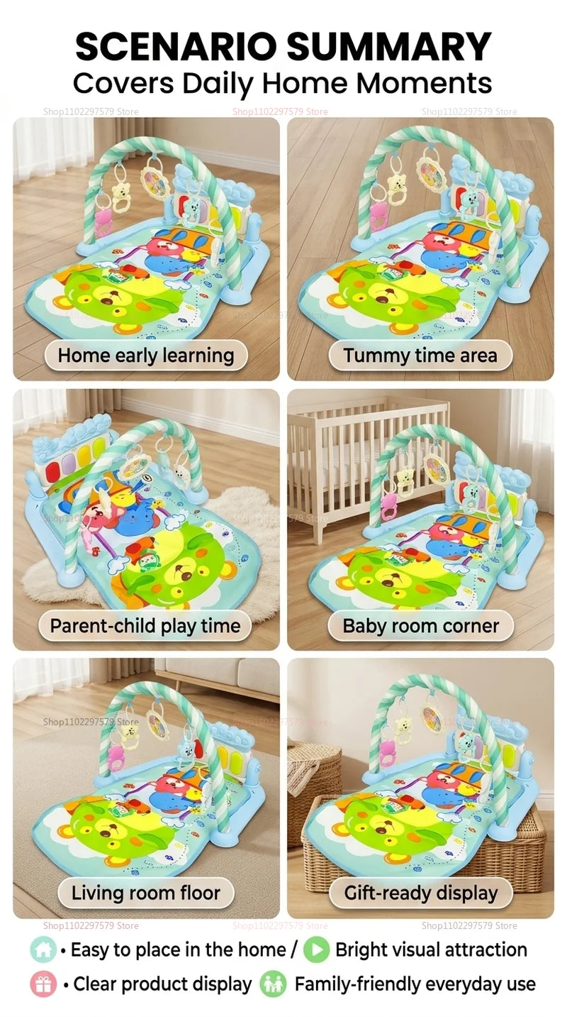 2026 Baby Play Gym Piano Mat for Newborns and Toddlers 0-36 Months Music Activity Center Early Learning Sensory Development Gift