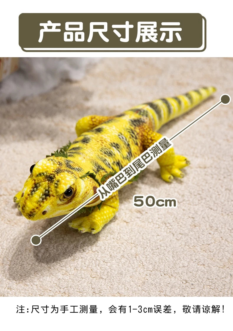 Hot Tropical Rainforest Wildlife Simulation Lizard Plush Doll Lifelike Chameleon Stuffed Toys Cute Reptile Pet Model Kids Gifts