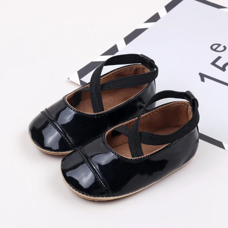 2025 Spring And Autumn Baby Girls First Walking Outdoor Toddler Shoes With High Quality PU Leather For 0-18M Baby Princess Shoes