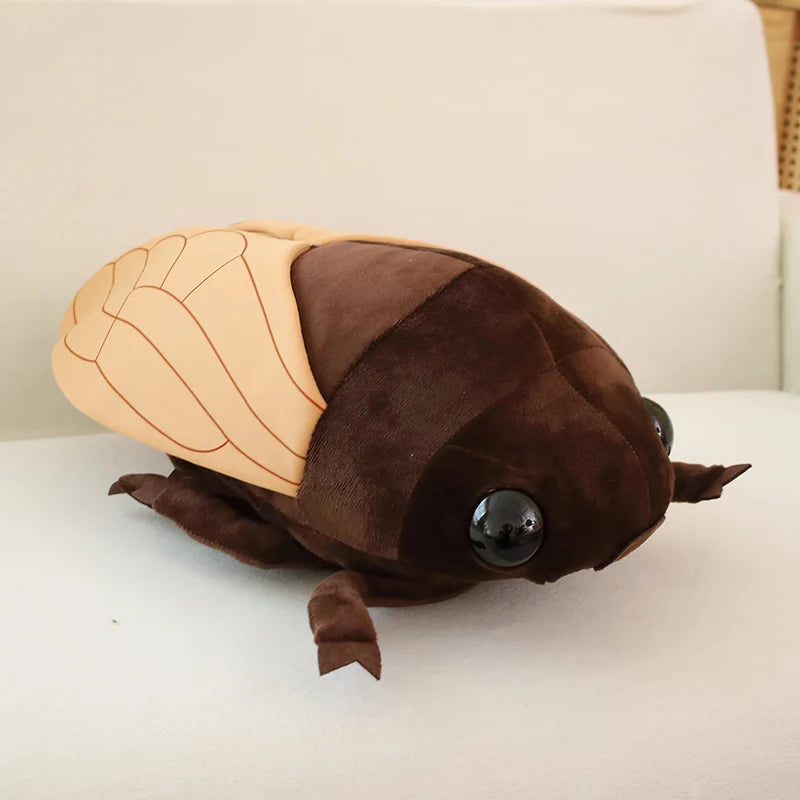 48cm Creative Simulated Insect Doll Plush Toy Stuffed Animal Soft Cicada Pillow Gifts for Boys Children Friends Prank Toys Decor
