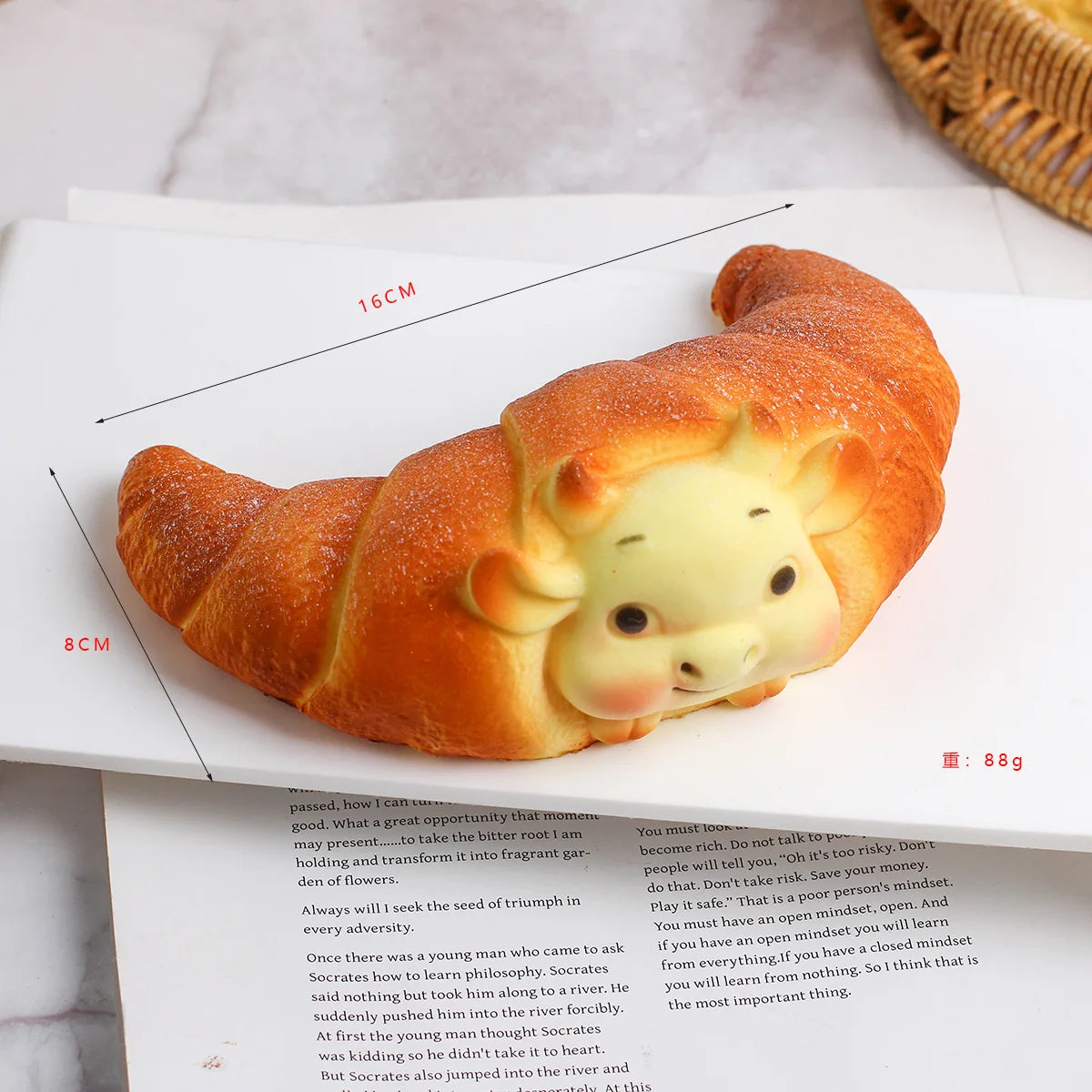 Kawaii Cartoon Animal Bread Squishy Slow Rising Squeeze Toy, Simulated Croissant Bun Fidget Toy Soft Stress Relief Toy Gift