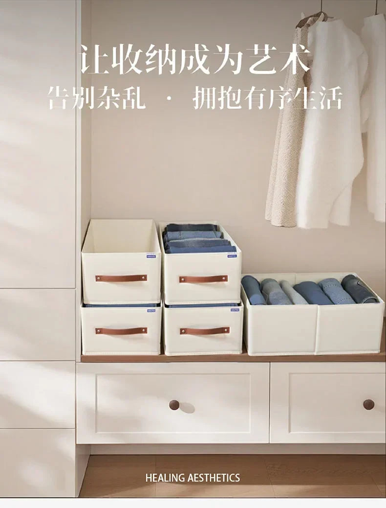 Oxford Foldable Boxes Clothes Organizers Underwear Pants Storage Box of Cabinets and Drawers for Bedroom Wardrobe Organization