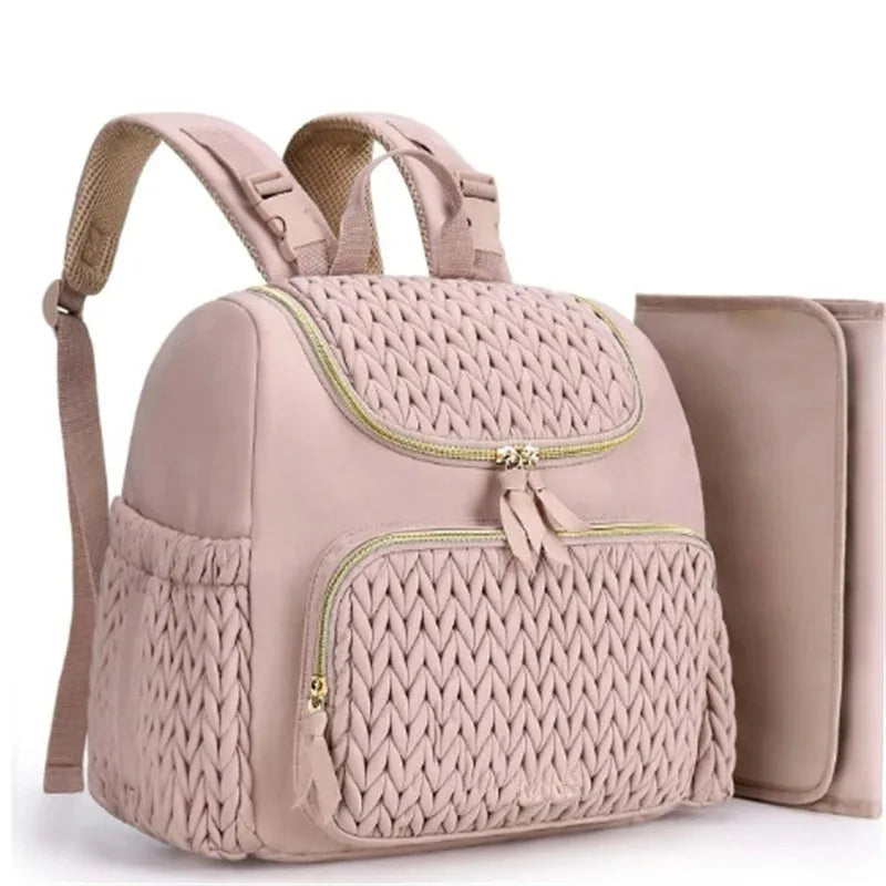Multifunction Baby Diaper Backpack with Stroller Straps & Changing Pad Large Capacity Maternity Bag with Insulated Pocket