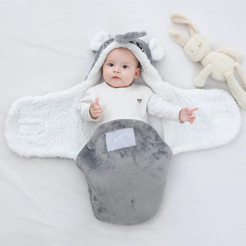 Baby Sleeping Bags Autumn and Winter Soft Newborn Baby Wrap Blankets Cartoon Cocoon for babies Flannel Warm Baby Sleepsack 0-9M