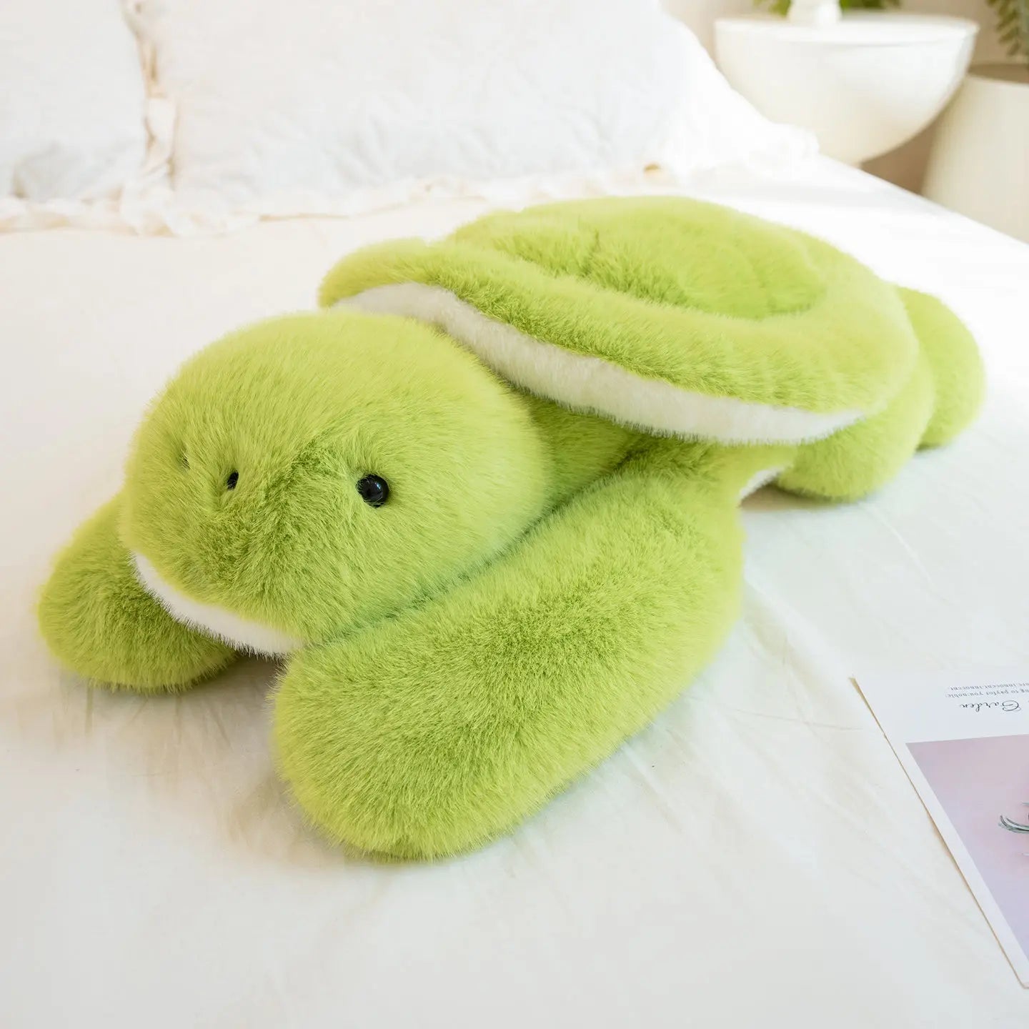 New Lovely Turtle Plush Toys Cozy Fluffy Lying Prone Cartoon Tortoise Throw Pillow Back Cushion Kawaii Home Decor Funny Gift
