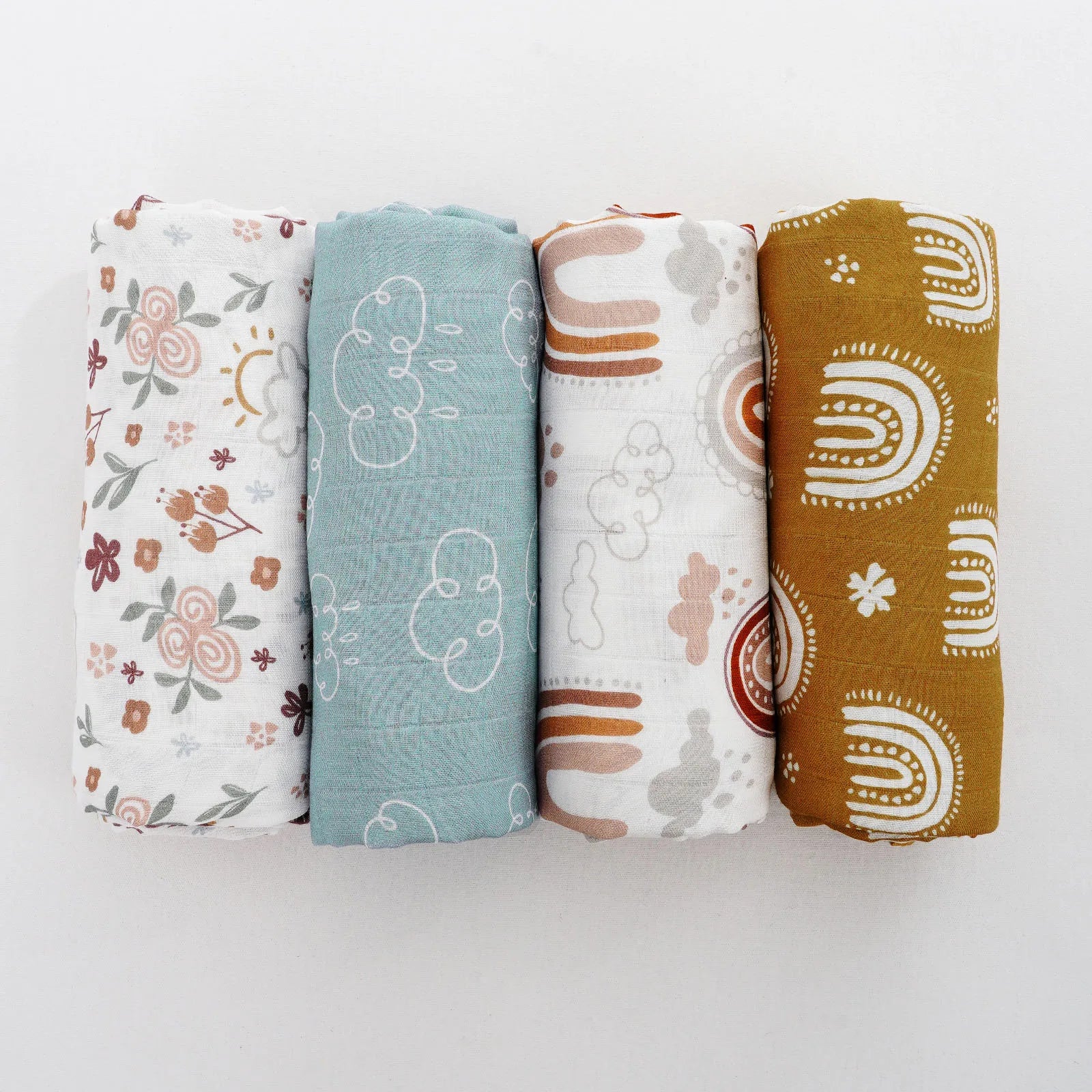 4PCS/Set Baby Muslin Swaddle Blanket Soft Bath Towel For Newborn Bamboo Cotton Infant Sleep Sack Wrap 120*110cm