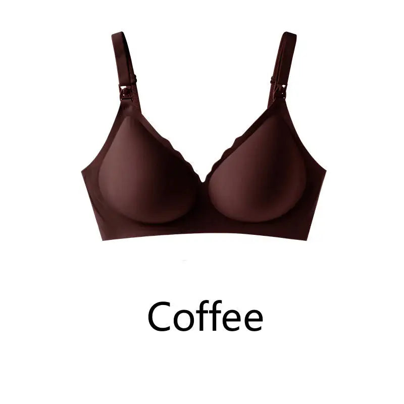 Front Open Nursing Bra Maternity Seamless Breastfeeding Underwear Ultra Thin Model FENB-01