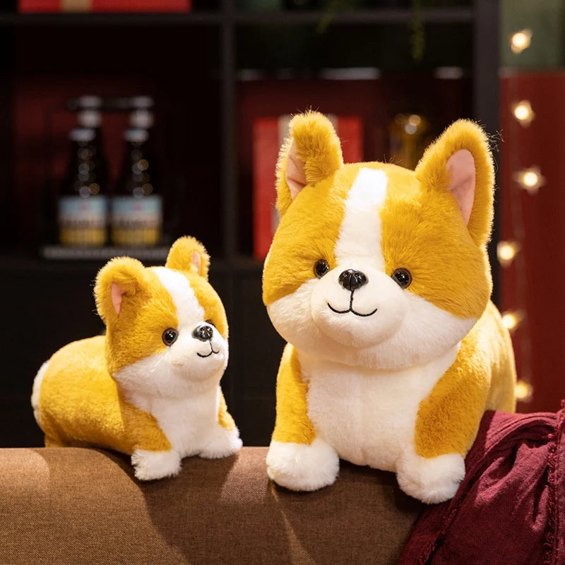 Hot Lifelike Corgi Dog Plush Toy Stuffed Animal Cute Simulation Puppy Inu Fluffy Appease Baby Doll Gift for Children Birthday