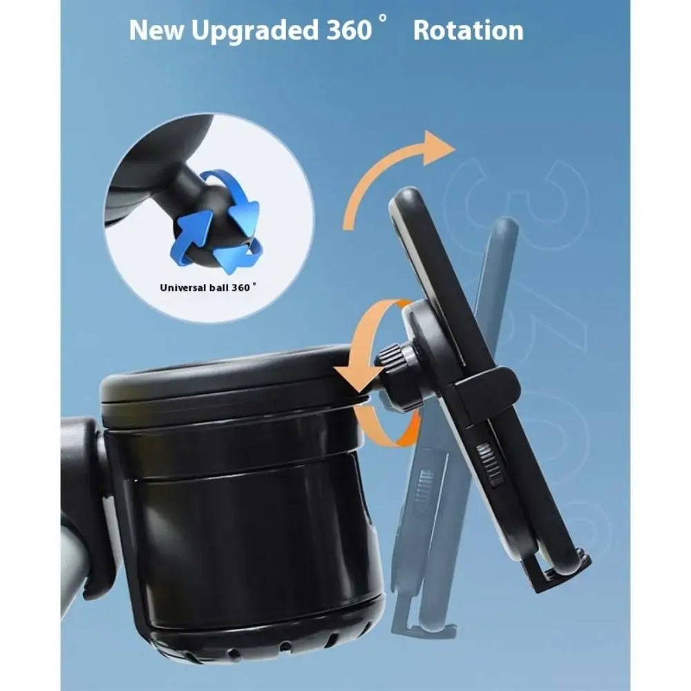 Anti-slip Baby Stroller Cup Holder Easy To Install Adjustable Kids Cup Stand Rotatable Phone Holder