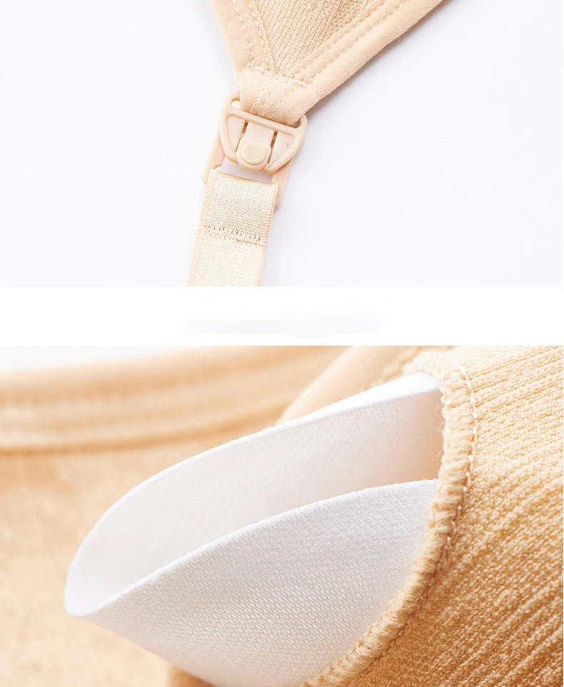 High Quality Single Handed Front Buckle Nursing Bra Breathable Women Breastfeeding Underwear Seamless Maternity Bra Push Up