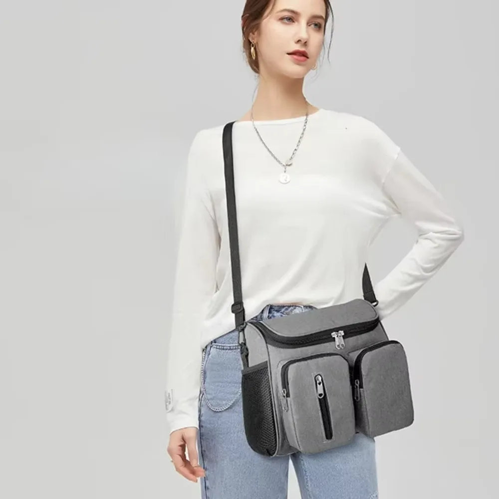 Waterproof Mommy Shoulder Bag Multi-Pocket Oxford Cloth Stroller Storage Hanging Bag Multifunctional Large Capacity