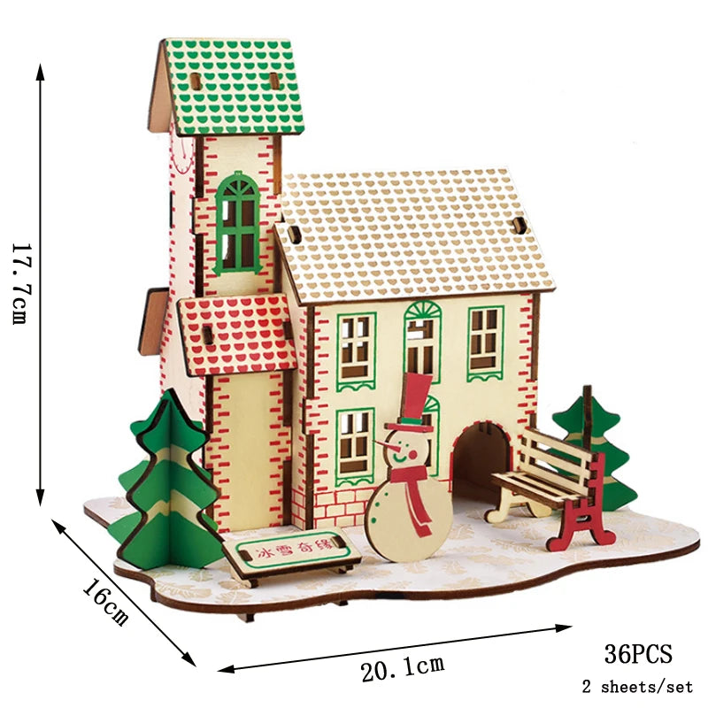 Wooden 3D Jigsaw Puzzle Game DIY Assembly Educational Toy for Kids Model 01 Ideal Gift