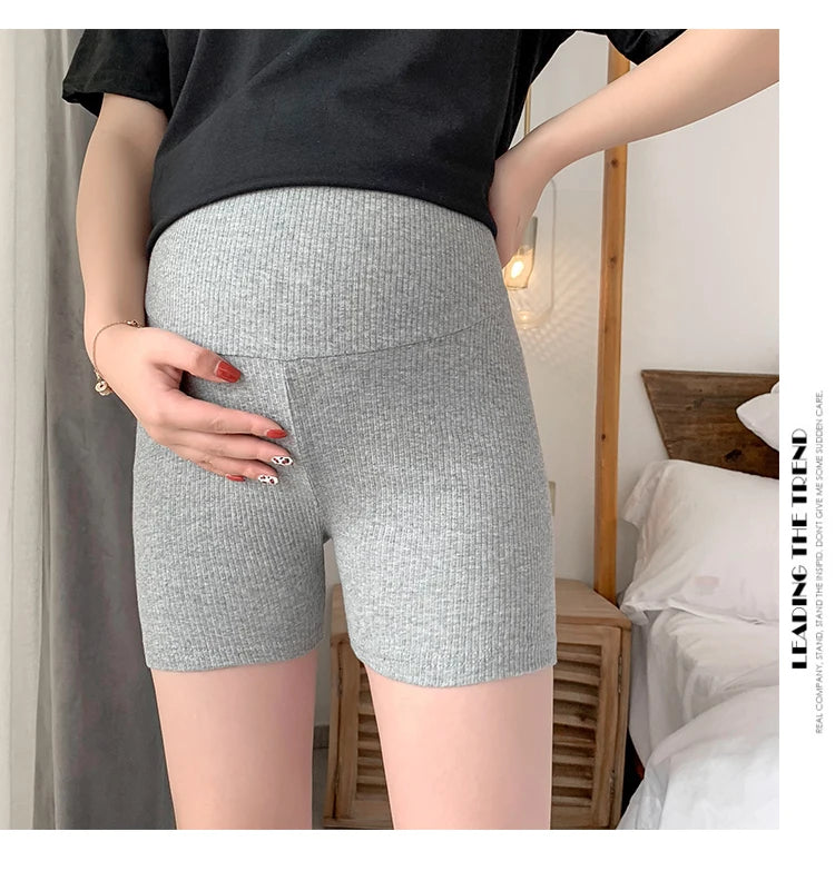 Pregnant Women Summer Pants Comfortable Cotton Trousers Letters Embroidery Pregnancy Short Leggings Slim Stripe Maternity Shorts