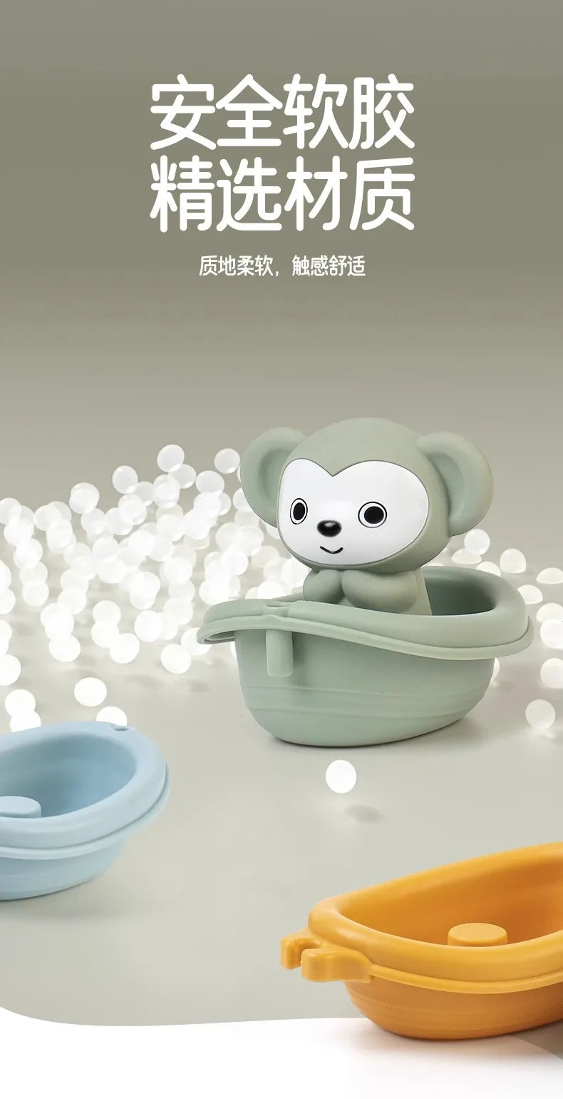Silicone Baby Bath Toys Set - Sensory Water Play for Bathtub, Pool & Shower, Encourages Toddler Pretend Play and Early Developme