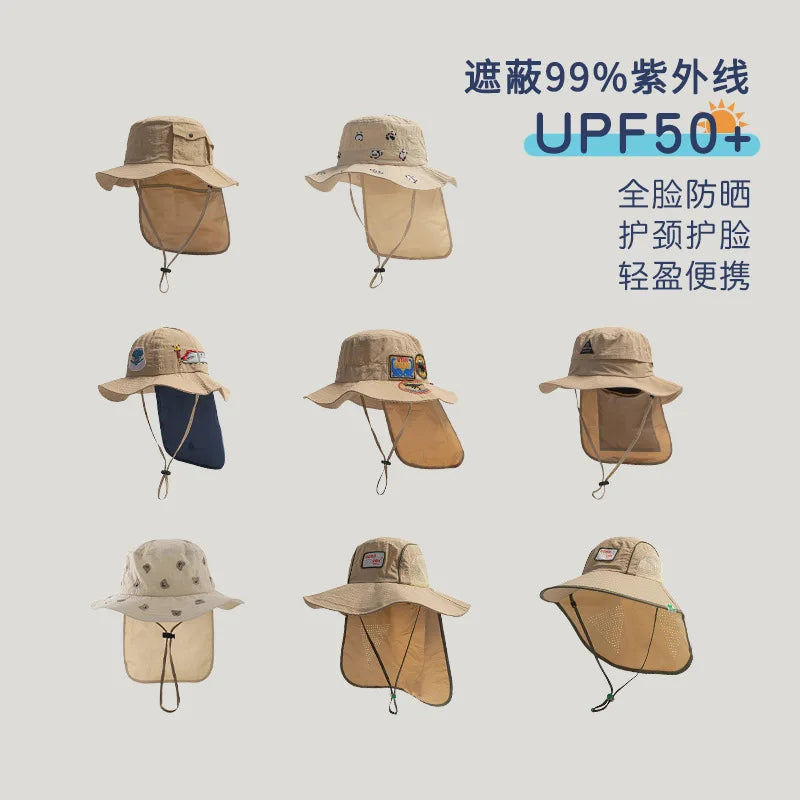 Children's summer quick-dry sun protection hat for boys and girlsinsBaby hat, fisherman hat, sun hat, beach hat