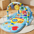 Baby Activity Play Mat with Music & Lights, 5 Detachable Sensory Toys Kick Piano Mat, Tummy Time Game Playmat