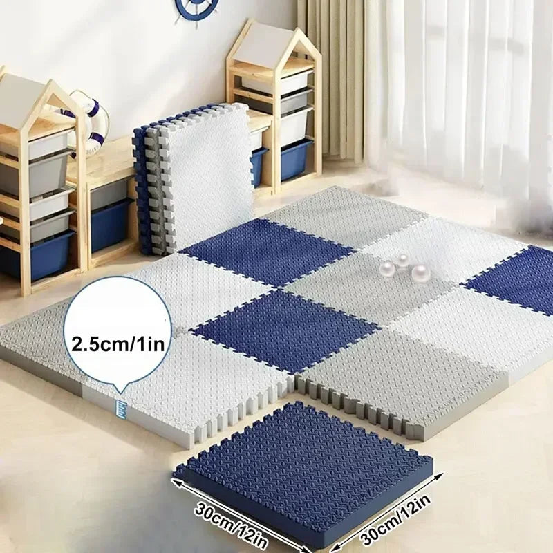 2.5cm Thick Baby Play Mat Tiles Interlocking EVA Foam Puzzle Floor Mats for Crawling Kids Room Safety Pad 2/6Pieces