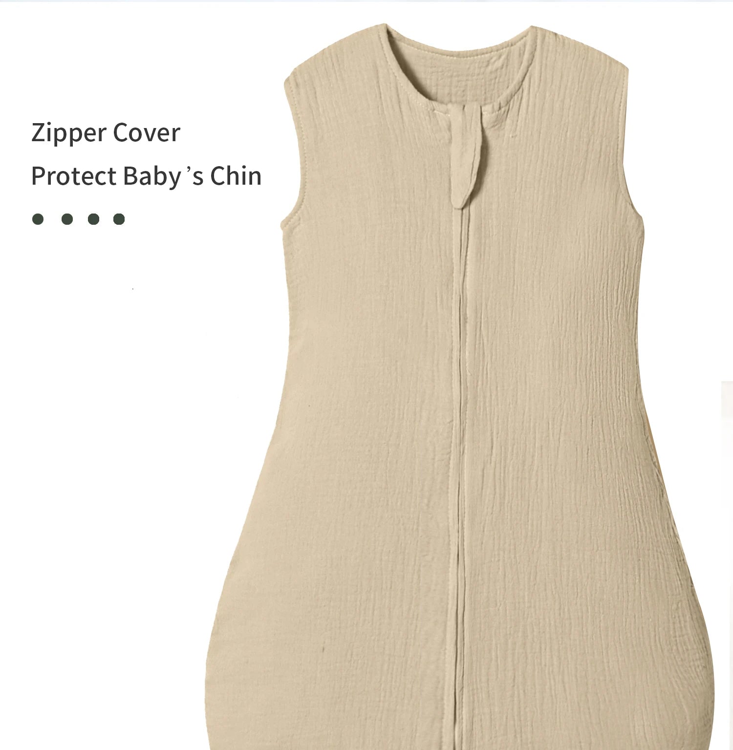 Baby Sleeping Bag Newborn Swaddle Sleeveless Sleep Sack Summer Thin Premium Muslin Cotton Soft 2-Ways Zipper Easy Diaper Changes