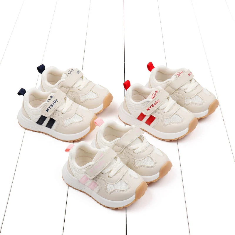 Spring and Autumn Children Sneakers Three Colors Rubber Soled Non-slip Fashion Design Baby Girls and Boys Prewalker Shoes BM07