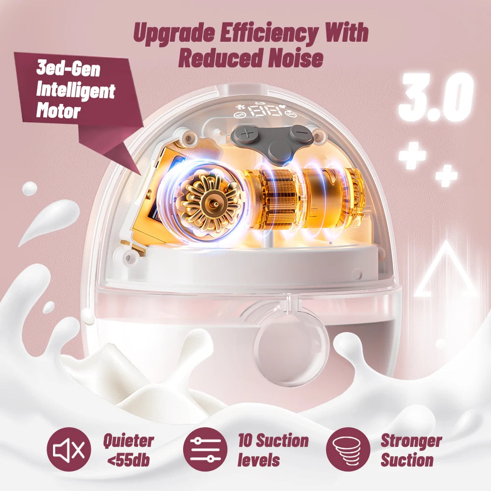 STLF BPA-Free Hands Free Silicone Wireless Electric Breast Pump Wearable Breast Milk Pump for Baby Feeding With/ without APP