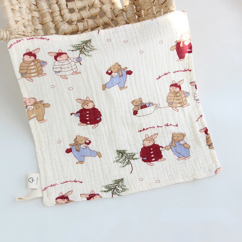 4 Layer Cotton Gauze Baby Face Towel Muslin Squares 23x23cm Absorbent Washcloth For Newborn