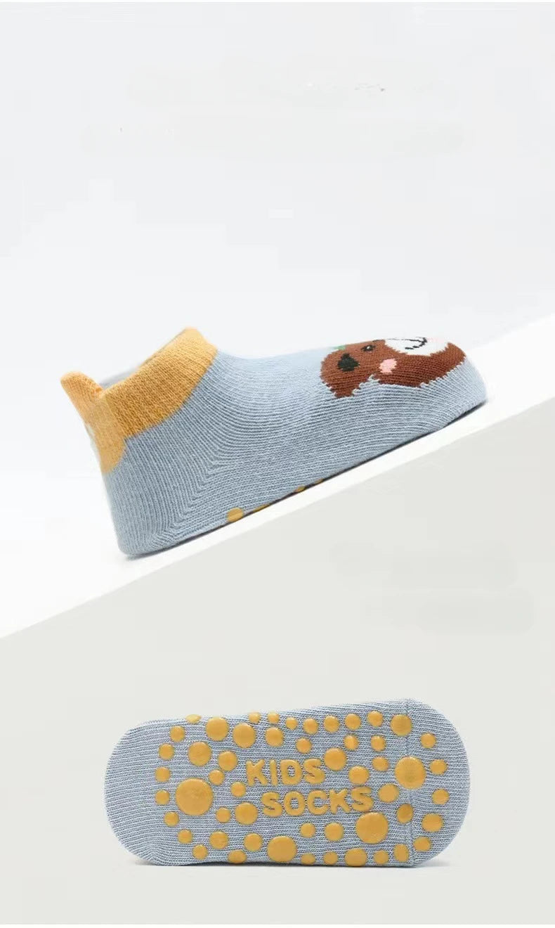 Non Slip Baby Toddler Socks Soft Anti Skid Floor Socks for Newborns and Infants With Rubber Grips For 0-5Years Cotton Baby Socks