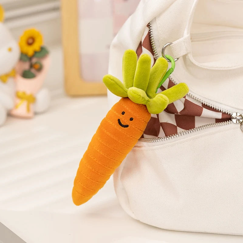 Kawaii Vegetable Plush Toys Cute Vegetables Pendant Onion Chili Mushroom Carrot Plush Pendant Keychain Toy