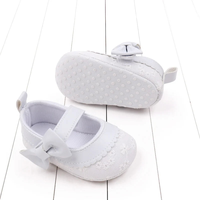 2025 Fashion Baby Shoes Soft Cotton and PU Newborn Toddler Prewalking Sneaker Cute Butterful Bow For 0-18M Baby Princess Shoes