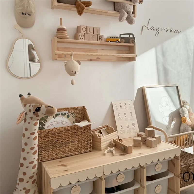 Ins Scandinavian Style Lemon Anti-Shattering Wood Mirror Home Room Decoration Background Wall for Bedroom Decoration Hanging Mirror for Bathroom, Living Room, Bedroom Wall Hanging, Handmade Room Decoration Wall Mirror Shootin - Baby World SA