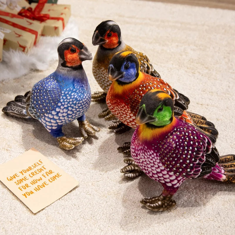 New Pretty Printing Simulation Guinea Fowl Plush Toys Cotton Stuffed Colorful Bird Doll Funny Desktop Pet Room Decor Nice Gift