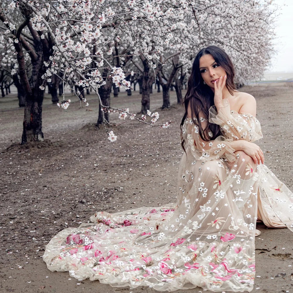 Maternity Photoshoot Dress Off Shoulder