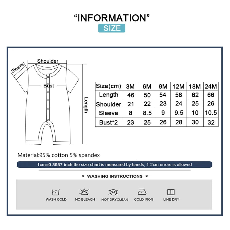 Kiddiezoom 1 PCS Fashion Four Seasons Unisex Solid Short Sleeve Baby Boy Girl Rompers 100%Cotton Soft infant Jumpsuit Clothes
