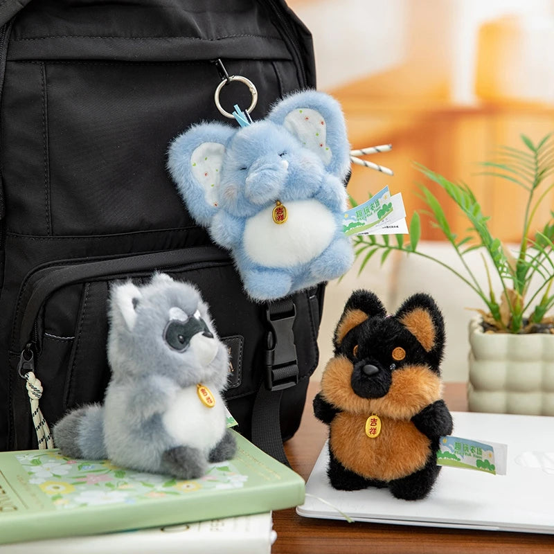 Kawaii Animal Lion Doll Cute Jumping Series Plush Pendant Rhinoceros Sloth Panda Monkey Toy Bee Husky Crocodile Super Soft Kids
