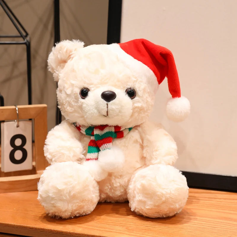 Lovely Cartoon Christmas Scarf Bear Penguin Soft Stuffed Elk Teddy Bear Doll Plush Toy Decoration Girl Boy Kids Christmas Gift