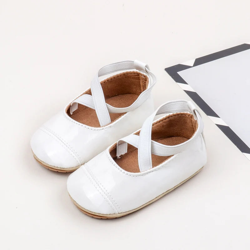 2025 Spring And Autumn Baby Girls First Walking Outdoor Toddler Shoes With High Quality PU Leather For 0-18M Baby Princess Shoes