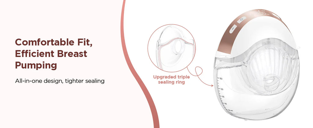 Wearable Electric Breast Pump 3 Modes 12 Levels Silent Leak-Proof Hands Free Breastpump Breastfeeding with 17/19/21/24mm Flange