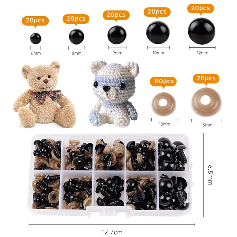 DIY Plush Toy Eye Ball Doll Accessories Eye Nose Needle Insert GlassSimulation Doll Eye Toy Dough Sculpture Food Accessories Toy