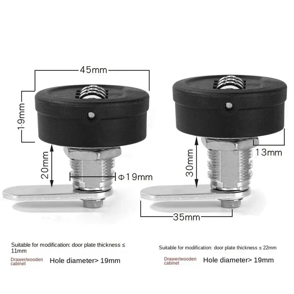 Drawer Password Lock 20/30mm Thread Length Cupboard Mailbox 3 Digital Combination Lock Anti-theft Security Furniture Hardware