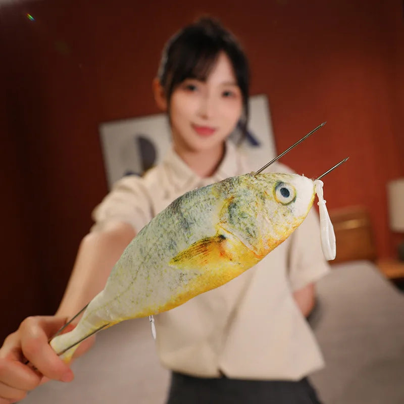 Artificial yellow croaker Plush Pillow Imitation Funny Fish Stuffed Pillow Emulational Home Sofa Plush Decoration Cushion