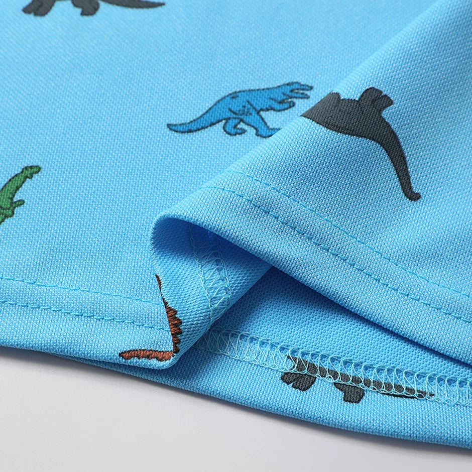 1/3 Pack Children's Summer Dinosaur Printed Multicolor POLO Shirt Boys Casual Fashion Prince T-shirt Joker Comfortable Lapel T