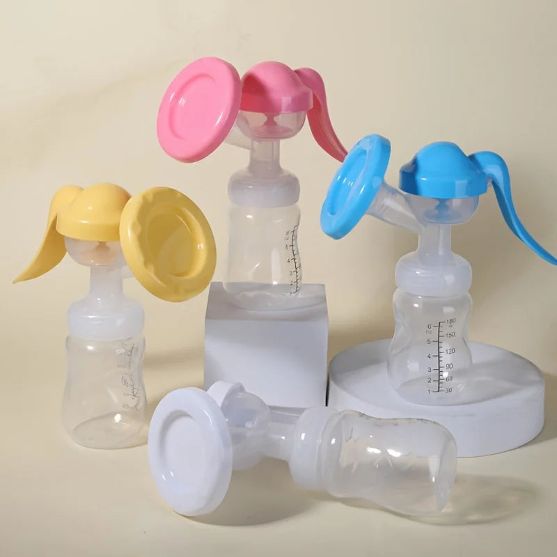2pcs Bottle and Manual Breast Pump 2 in 1 With Scale&Diversion Trench, Soft Silicone Breastfeeding Pump Milk Saver, Safe