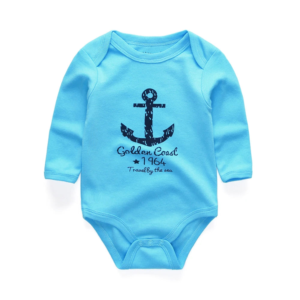 Kiddiezoom Cartoon Long Sleeve Baby Bodysuits For Newborns Soft 100 Percent Cotton Infant Onesies KZ01