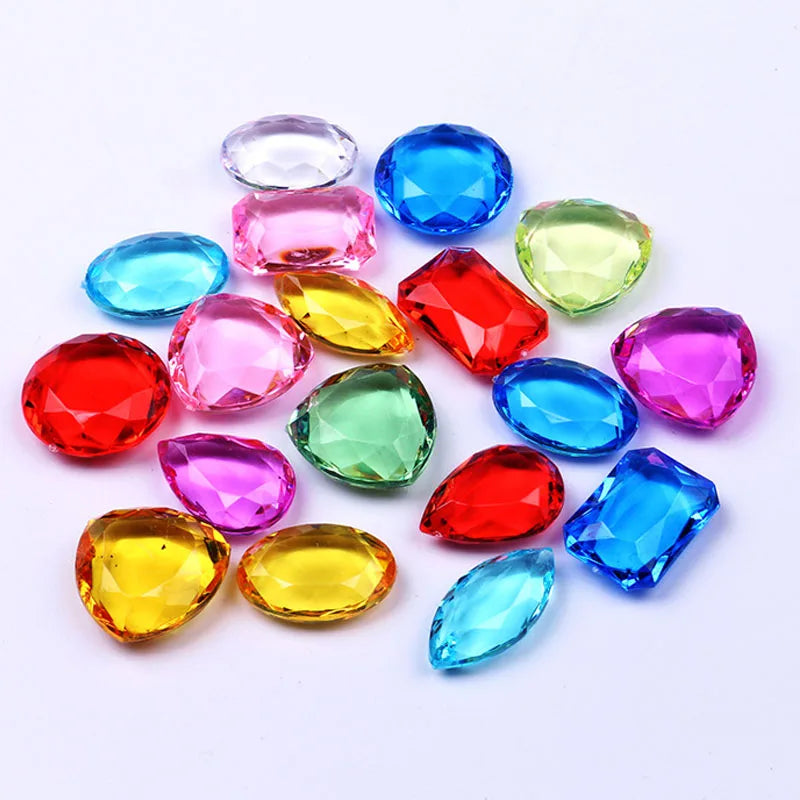 30PCS Pirate Treasure Hunt Boys Girls Multi-Colored Diamond Gems Toy  Kids Toys Jewels Jewelry Speelgoed Meisjes Party Favors