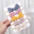 5Pcs/set Set Baby Bows Soft Cotton Hair Bands for Kids Girls Band Newborn Headwear Kids Hair Accessories