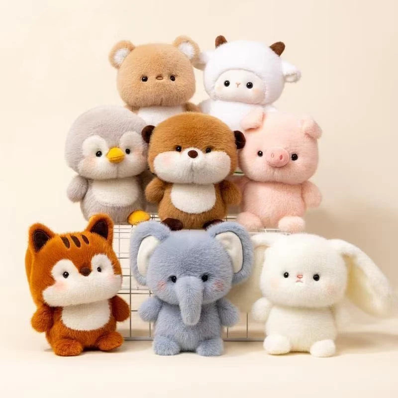 Kawaii Soft Plush Doll Pillow Animal Series - Elephant Pig Dog Sheep Penguin Raccoon Cat - Cute Toy Gift for Boys & Girls